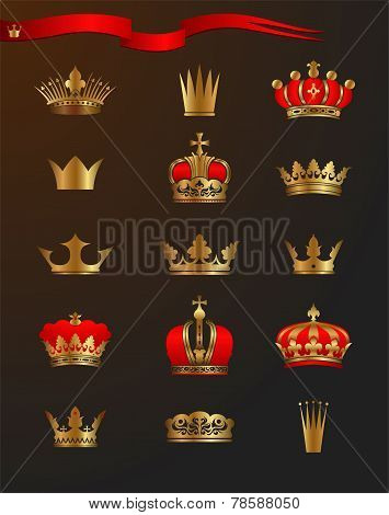 Set of 15 crowns