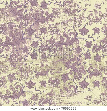 Seamless floral grunge background