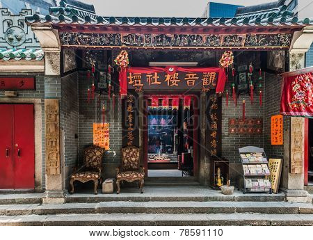 kowloon, Hong Kong, China- june 9, 2014: Tin Hau Temple at Tsim Sha Tsui Kowloon in Hong Kong