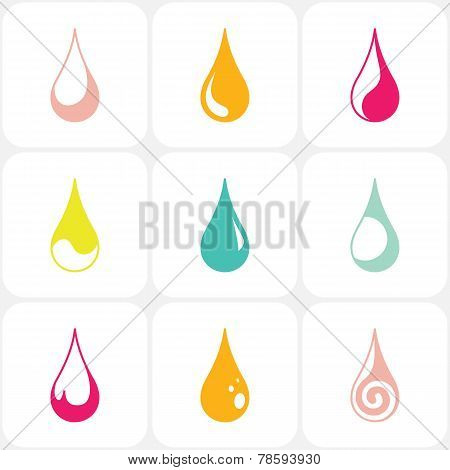 Set of water drops