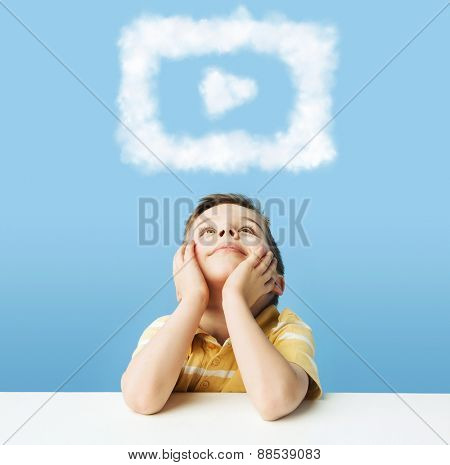 Cute little boy having an idea