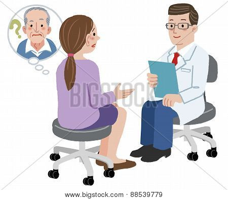 Daughter Tells The Doctor About Her Father's Health Complains