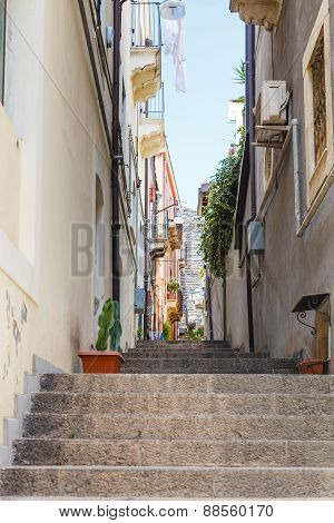 Alley Via Ciraulo In Catania City, Sicily