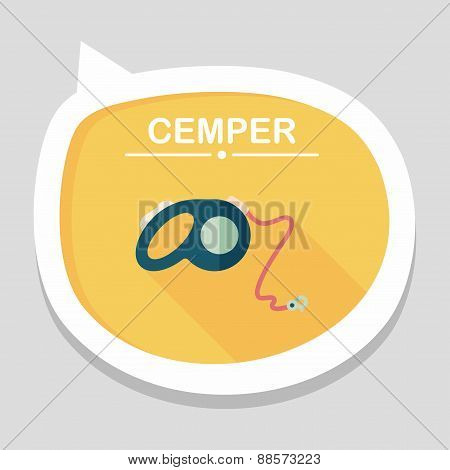 Pet Dog Lead Flat Icon With Long Shadow,eps10