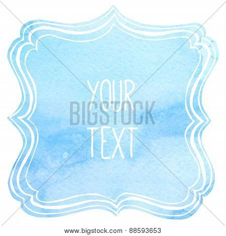 ext frame with blue watercolor background separated layers vector eps8