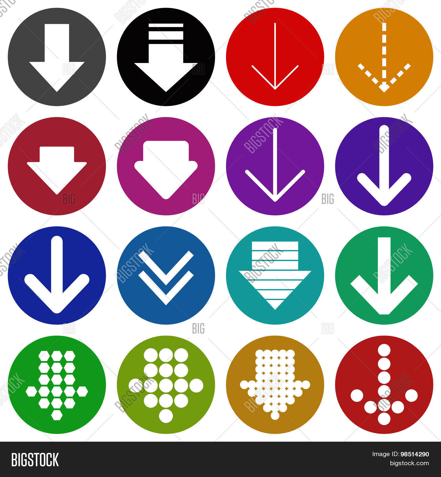 Arrow Sign Icon Set- Vector & Photo (Free Trial) | Bigstock