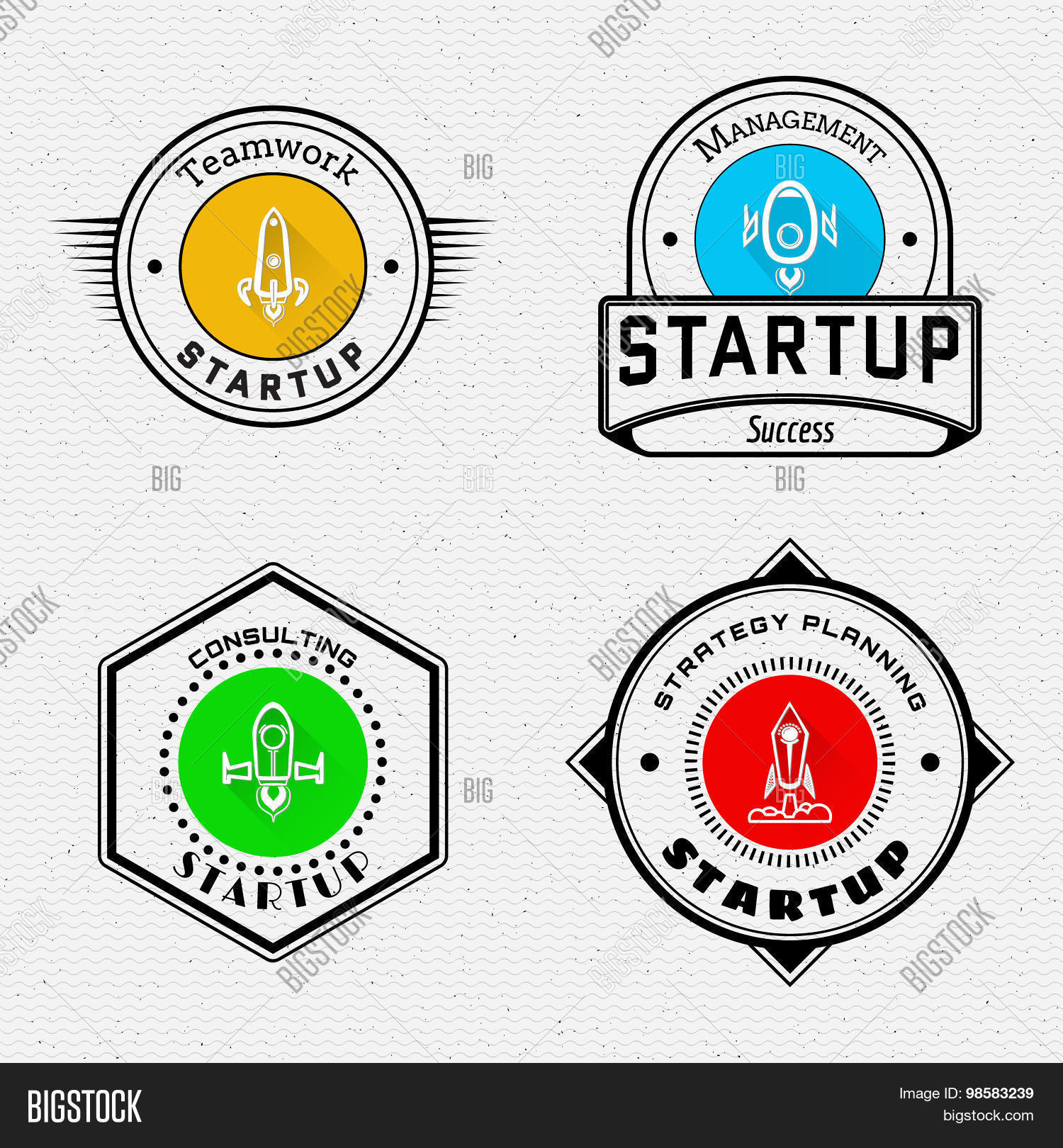Startup Badges Logos Vector & Photo (Free Trial) | Bigstock