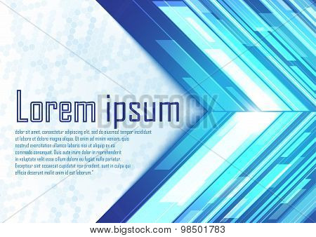 Abstract Blue & White Arrows With Light