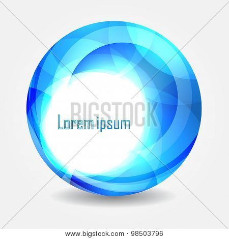 Abstract Swirl Energy Blue Circle. Eps 10