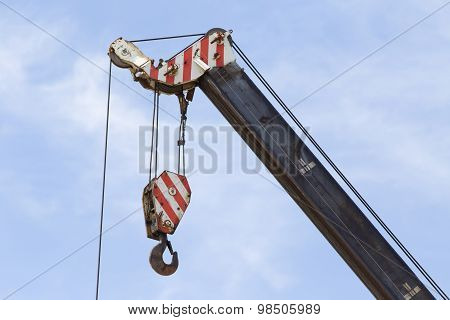 Crane Hook Against Blue Sky