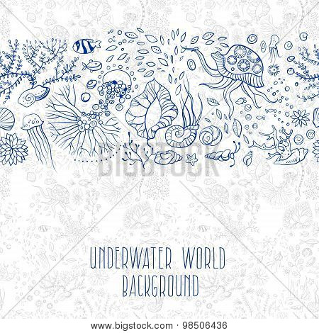 Hand Drawn Underwater World Background