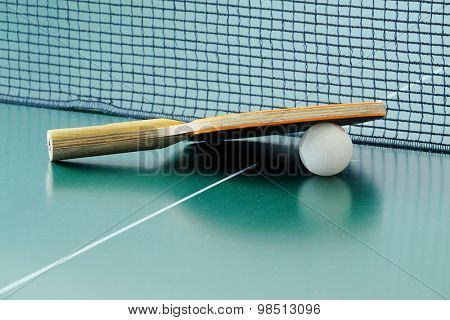 Ping-pong rackets and a ball