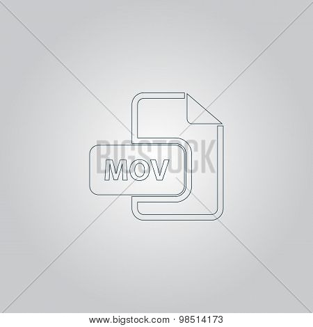 MOV video file extension icon vector.