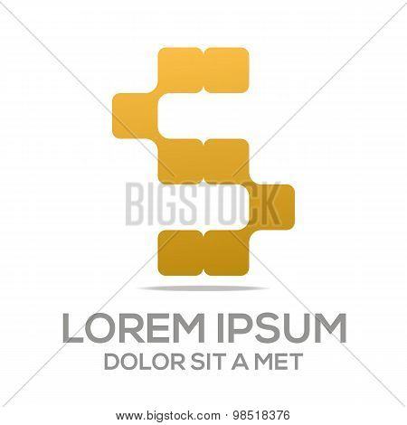 Logo alphabet number business collection vector