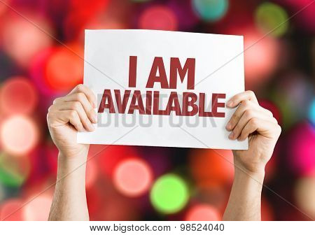 I Am Available card with bokeh background