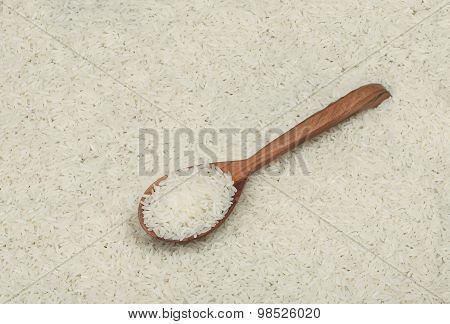 the rice in spoon