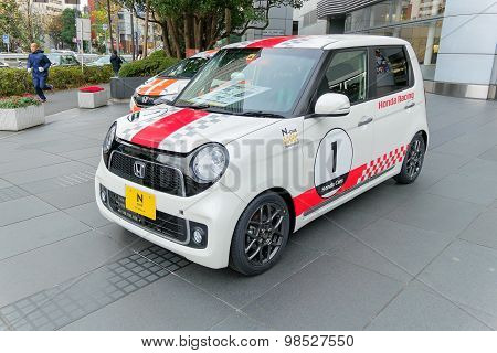 Tokyo, Japan. 10 December 2014 - Honda N1 Showcase In Front Of Honda Office Of Tokyo.