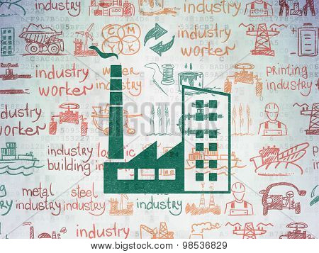 Manufacuring concept: Industry Building on Digital Paper background