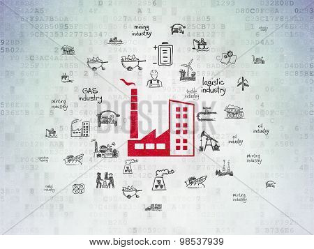 Manufacuring concept: Industry Building on Digital Paper
