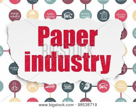 Manufacuring concept: Paper Industry on Torn Paper background