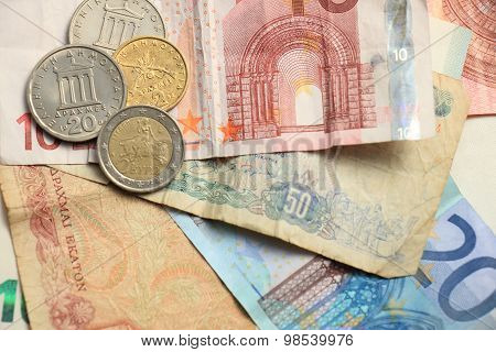 Greek And Euro Money