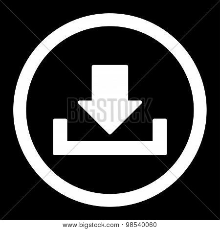 Download flat white color rounded vector icon