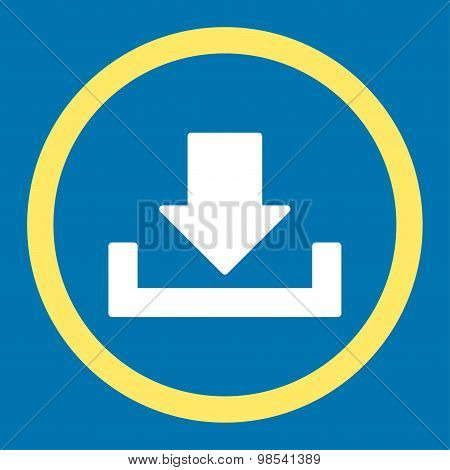 Download flat yellow and white colors rounded vector icon