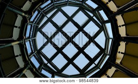 Top celling circle window of the building