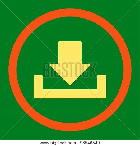 Download flat orange and yellow colors rounded vector icon