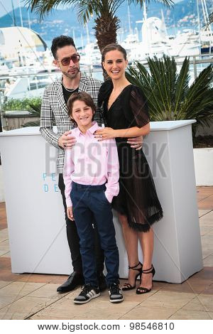 Gilad Kahana, Amir Tessler, Natalie Portman attend the 'A Tale Of Love And Darkness' Photocall during the 68th annual Cannes Film Festival on May 17, 2015 in Cannes, France.