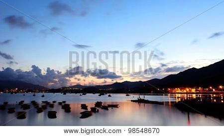 fishing boats on the lake