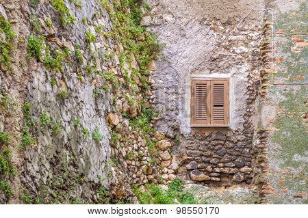 Old Window On The Ancient Wall