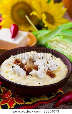 Banosh, A Traditional Ukrainian Corn Grain Dish
