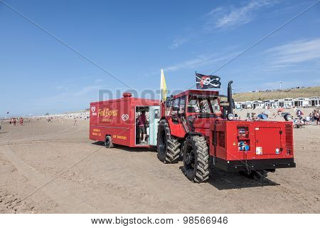 Snack Truck On The Beach In Holland
