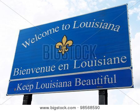 Welcome To Louisiana Road Sign.