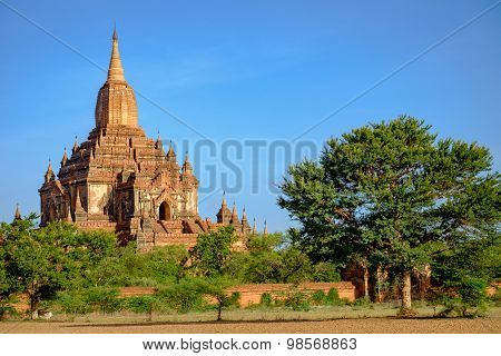 Landscape View Of Sulamani Temple And Fields, Bagan, Myanmar
