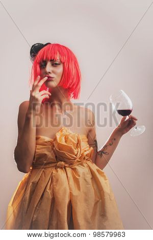 woman taste wine