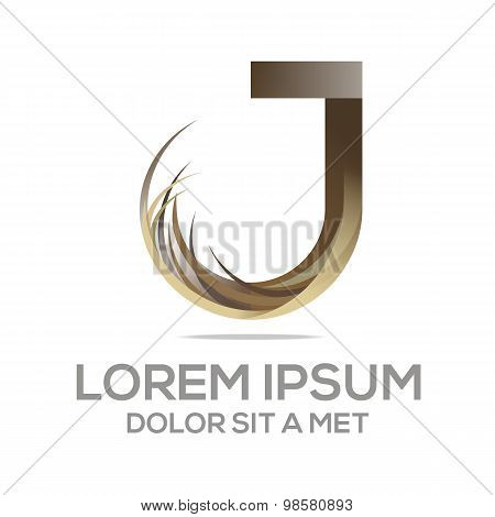 Abstract logo symbol letter j vector