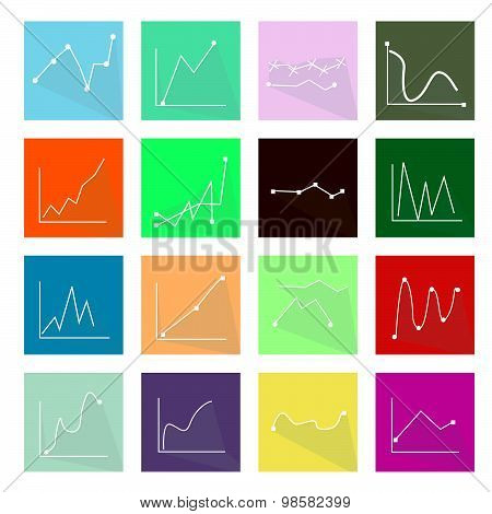 Collection Of 16 Line Chart Icons Banner