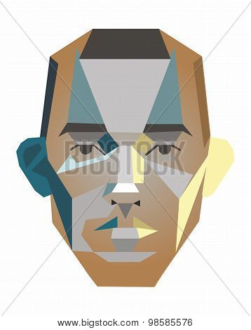 Vector Face Of A Man Of Geometric Shapes