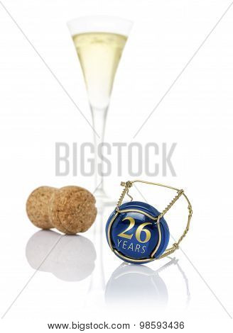 Champagne Cap With The Inscription 26 Years