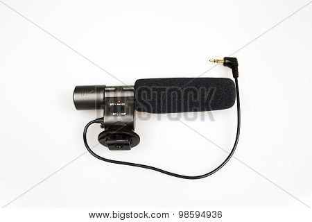 External Microphone For The Camera On Isolated White
