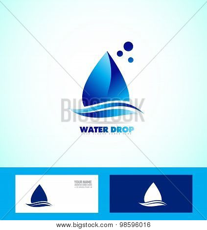 Water Drop Droplet Logo Icon Set