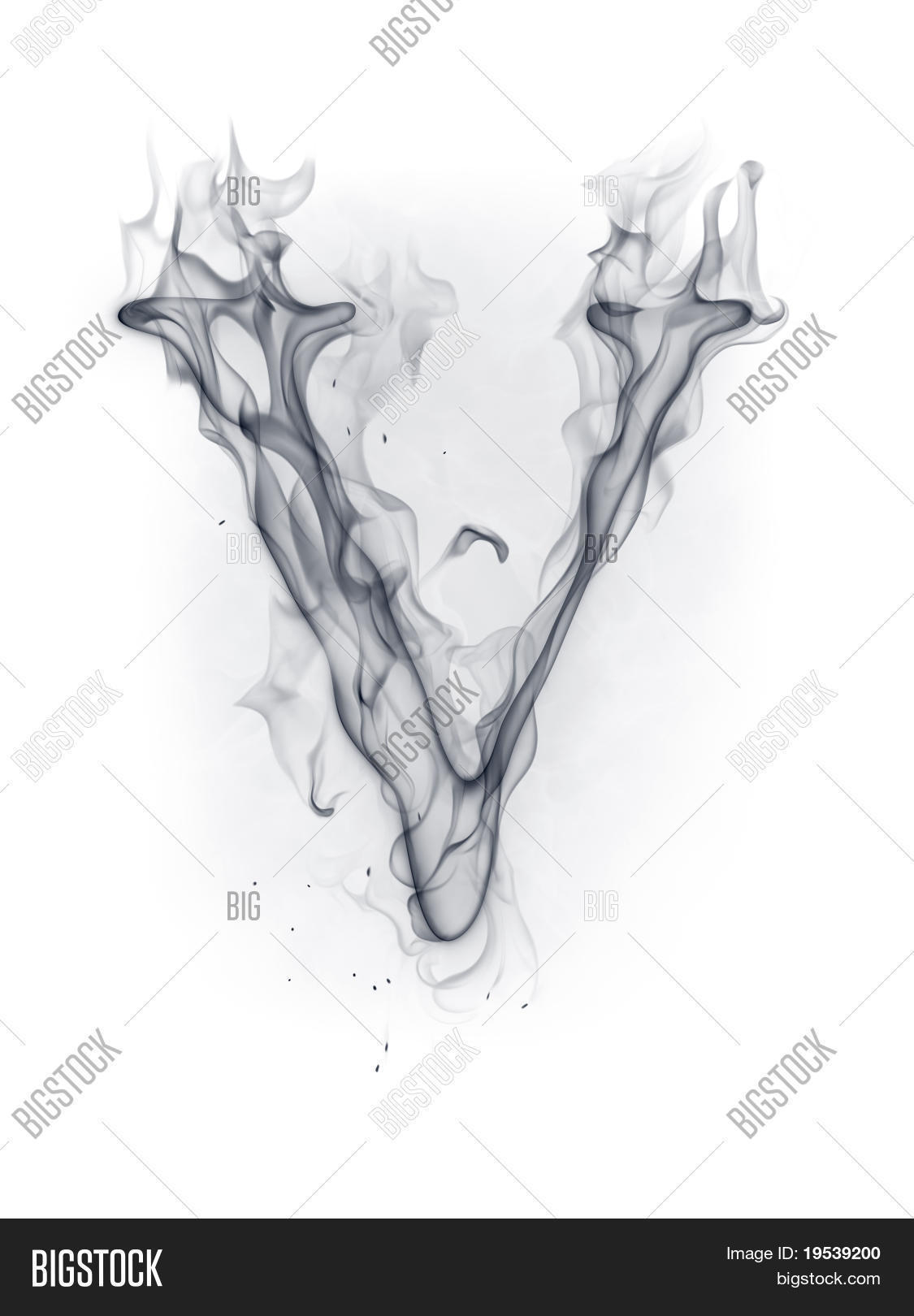 Smoke Font. Letter V Image & Photo (Free Trial) | Bigstock