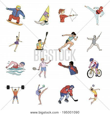 Hockey, tennis, boxing sports included in the Olympic Games. Olympic sport set collection icons in cartoon style vector symbol stock illustration .