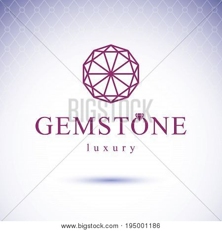 Vector abstract geometric shape best for use as creative business logo. Faceted gemstone or brilliant.