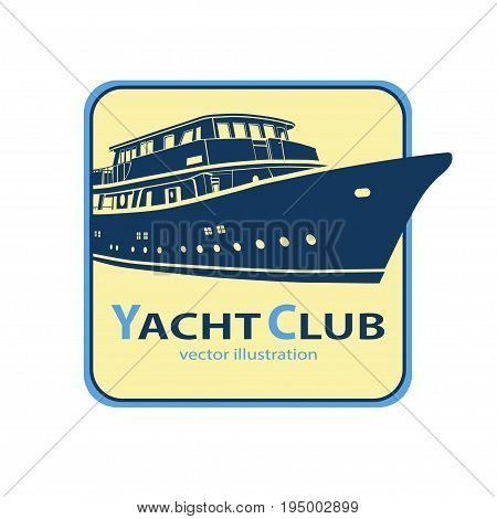 Yacht vector flat icon ship logo For yacht club