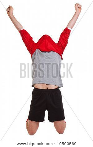 Photo d'un joueur de football ou soccer découpées sur fond blanc.