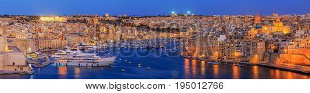 View to Great Harbor from Upper Barrakka Gardens, Valetta, Malta