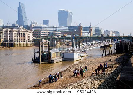 UK, London - 08 April 2015: Embankment of the River Thames